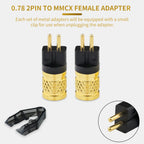 OKCSC Earphone Connecter 0.78MM 2 PIN Male to MMCX Female Adapter for TFZ UE18 JH13/16 W4R UM3X 1964 Earphones Earsets