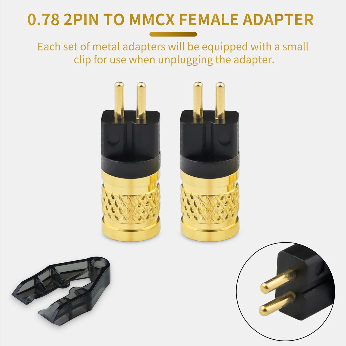 OKCSC Earphone Connecter 0.78MM 2 PIN Male to MMCX Female Adapter for TFZ UE18 JH13/16 W4R UM3X 1964 Earphones Earsets