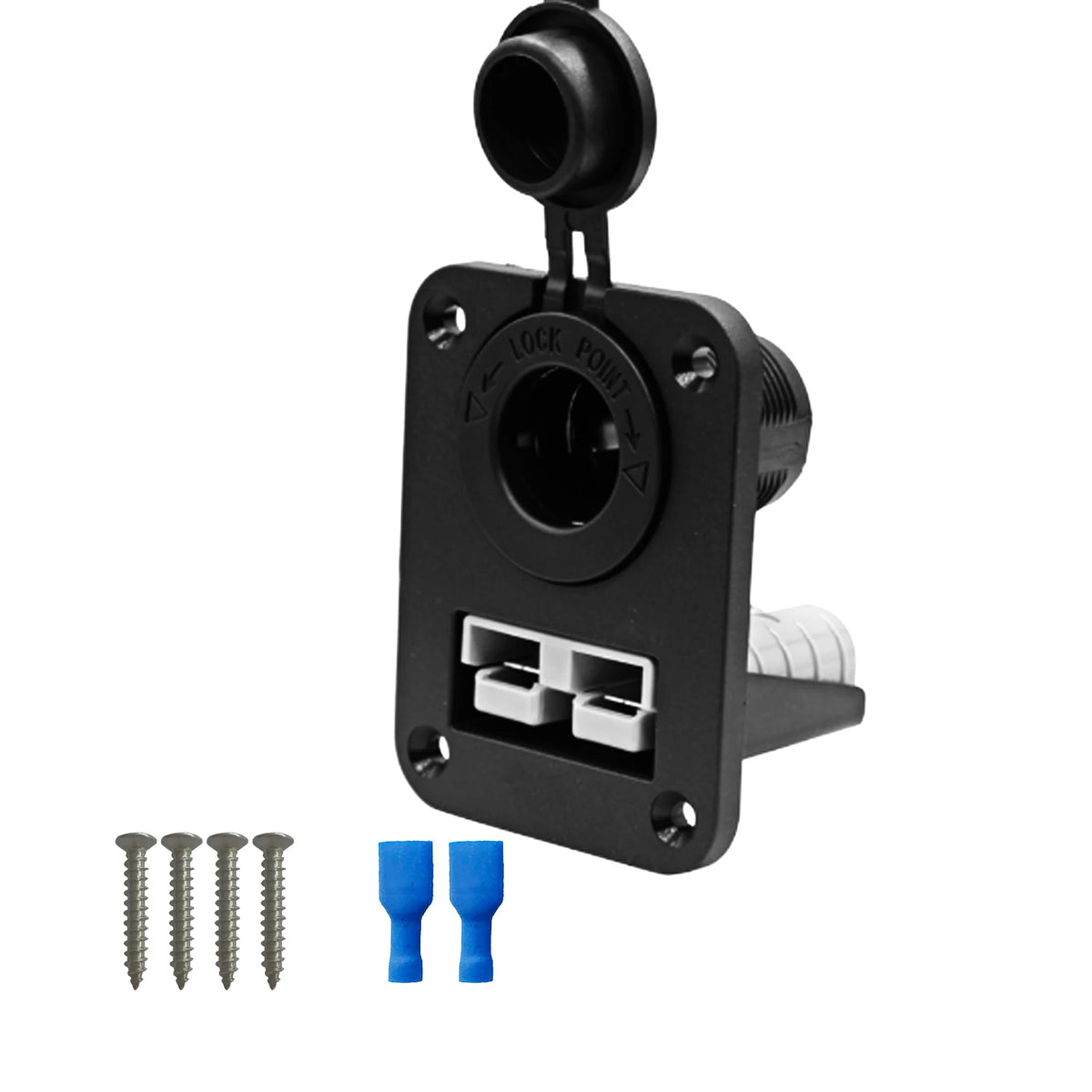 Single/Dual Socket 50A Flush Mount Bracket Panel Cover for Anderson Plug Charging Power&USB Car Caravan Solar Battery Connector