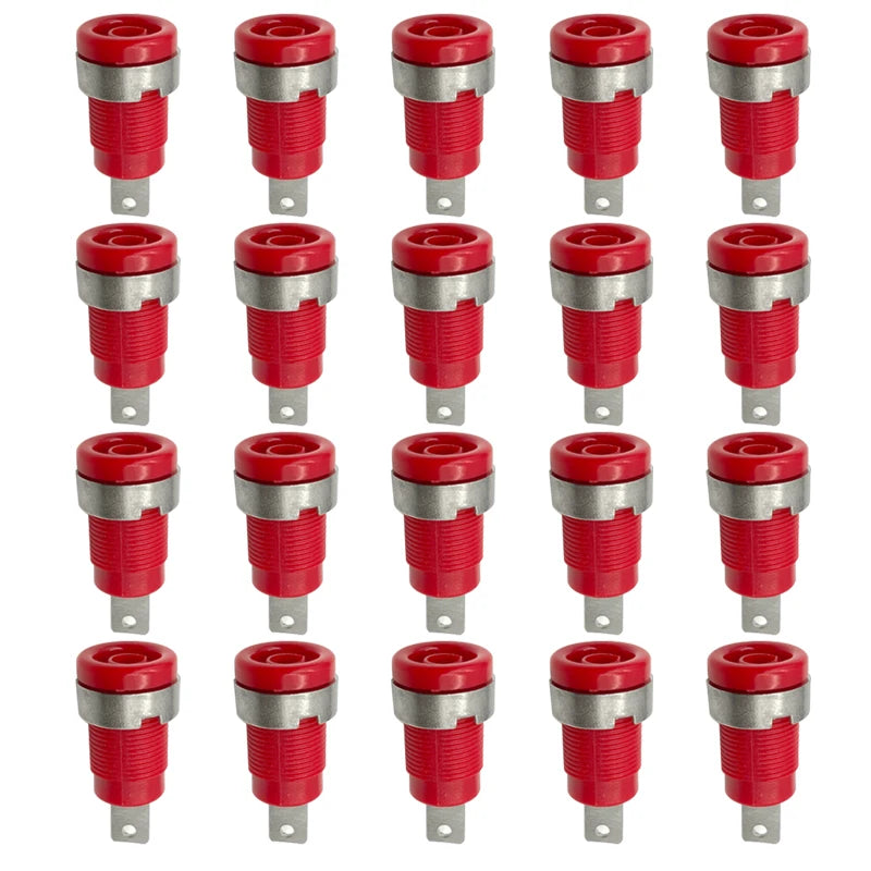 20PCS Insulated Safety 32A 4mm Banana Socket Terminal 5 Colors Female Jack Panel Mount Socket Binding Post Wire Connector