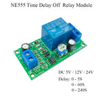 NE555 Time Delay Relay Module Adjustable DC5V/12V/24V 5s/60s/240s Turn off Switch Module for Electronics