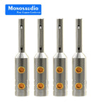 4Pcs Monosaudio Top Selling B80 Pure Copper/Gold/Rhodium Plated Banana Plug Hi-end Grade Adapter Connector Terminal Jack