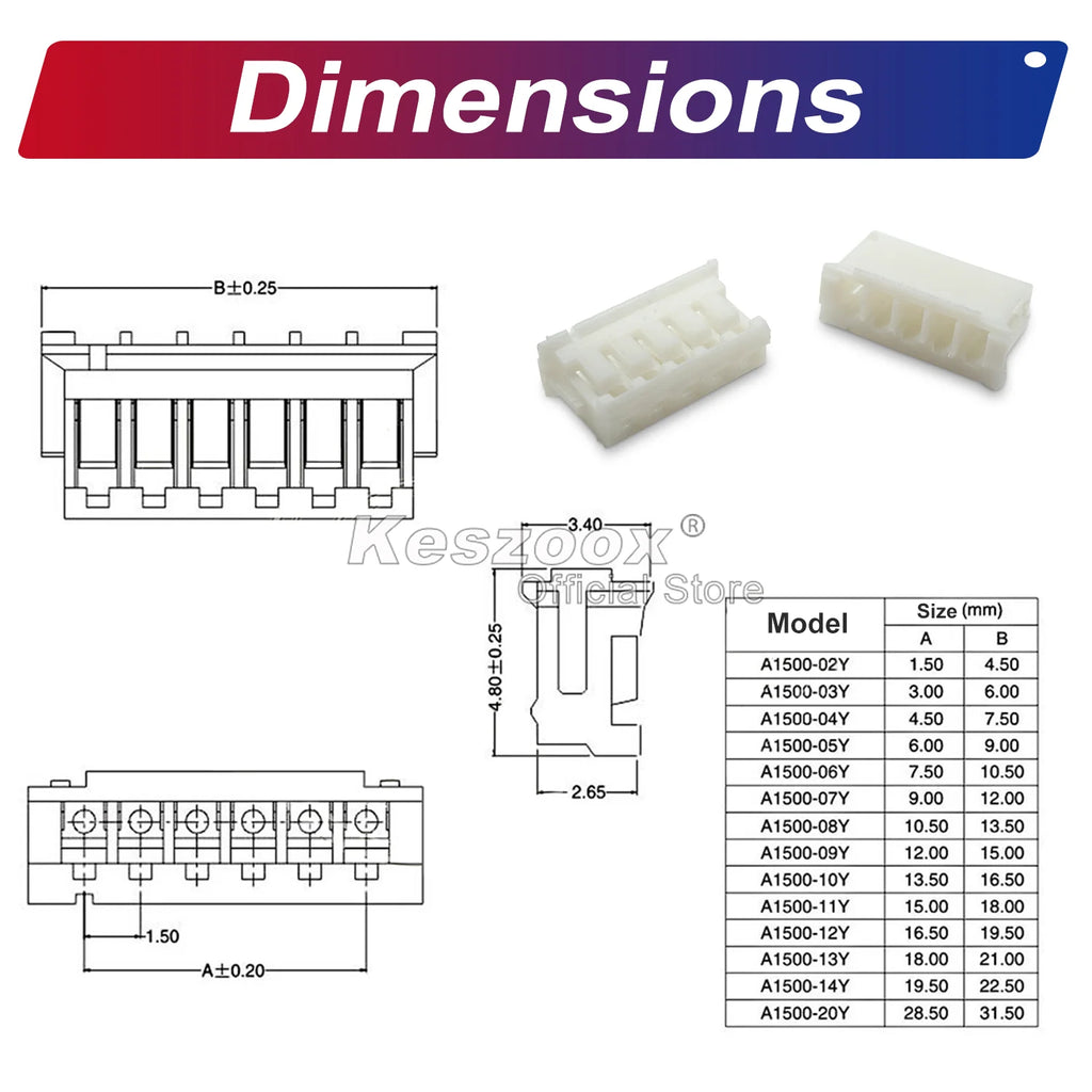 1.5mm Connectors JST ZH 1.5mm ZHR Male Female Connectors Housing with Pre-crimped Cable JST Connector Kit
