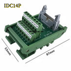 IDC10P/14P/16P/20P/26P/30P/40P/50P/60P/64Pin DC-2 To Terminal Block Breakout Board Adapter PLC Relay Terminals DIN Rail Mounting