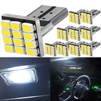 10PCS T10 W5W 12SMD 1206 Car Wedge White LED DC 12V Canbus No Error Decoder External Lights License Plate Lamp Corner Backup Led