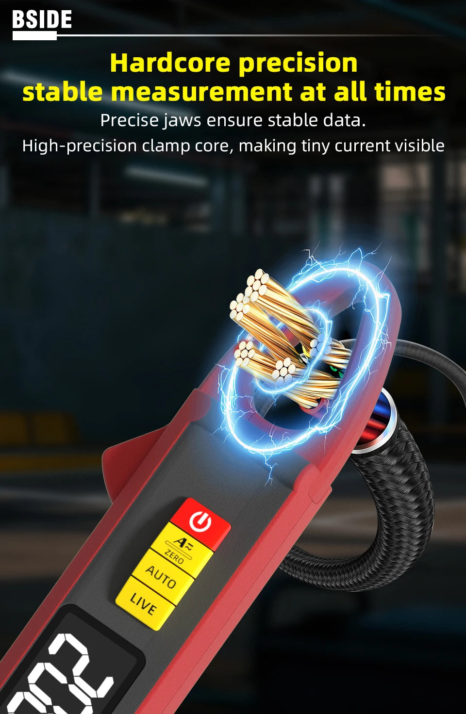 NEW UX2 Digital Clamp Meter 200A Auto-ranging Non-contact Current Voltage Frequency Temperature Voltmeter Multimeter
