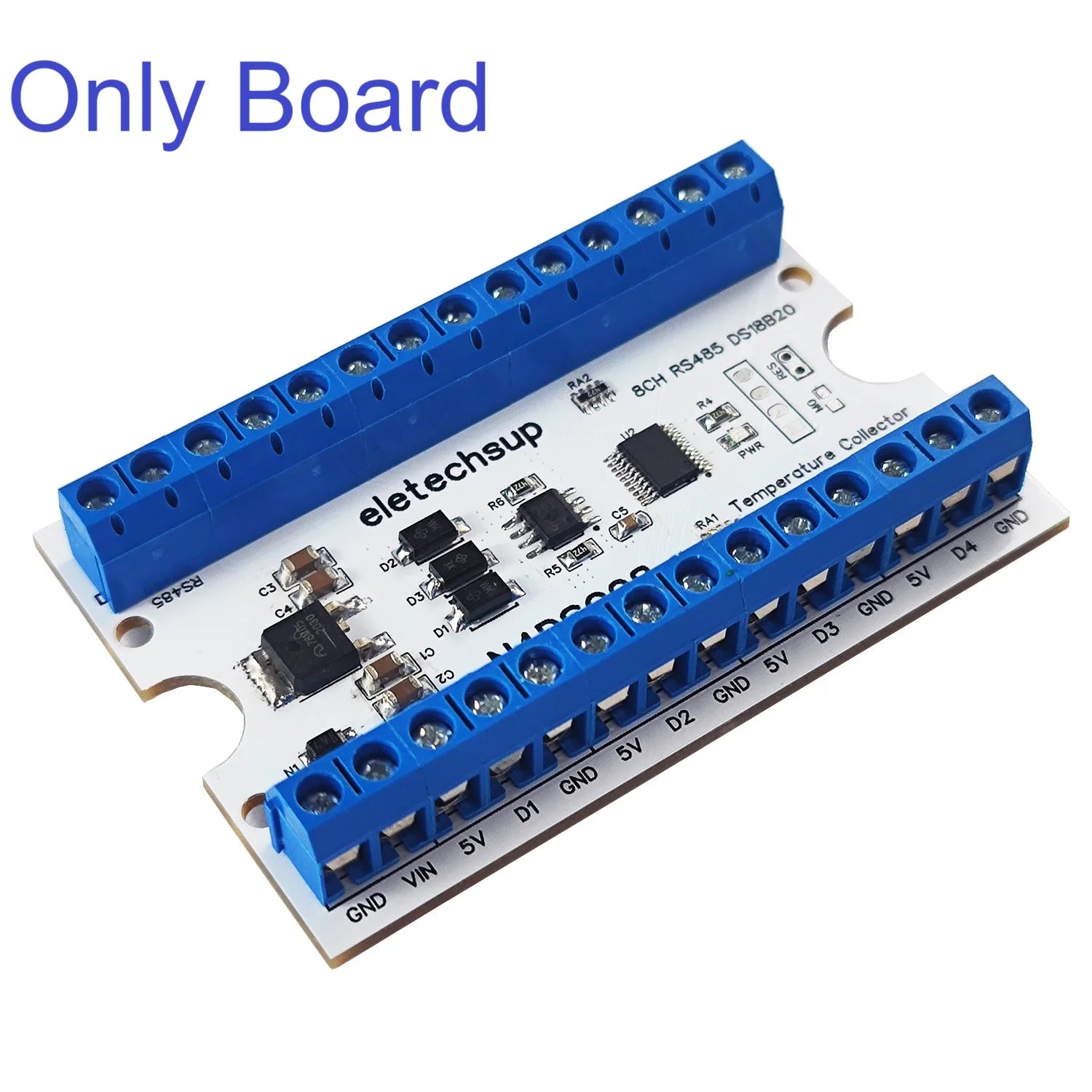 8-Way 1-Wire DS18B20 Digital Temperature Sensor Modbus RS485 Analog IO Module Paperless Recorder Board