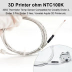 Ender 3 Thermistor 1m/39.4Inches, 3D Printer ohm NTC 100K 3950 Thermistor Temp Sensor Compatible for Creality Ender 3/Ender