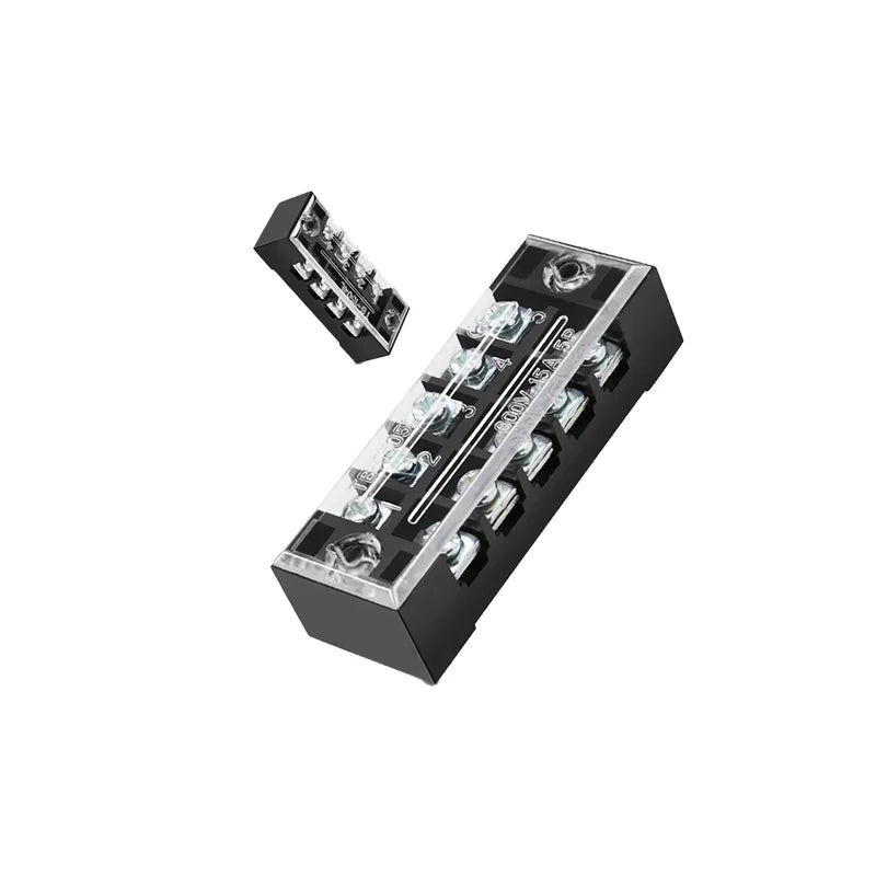 10PCS Dual Row Strip Screw Terminal Block Fixed Wiring Board Wire Connector TB-1503/TB-1506 15A TB-2503/TB2506 600V 15A