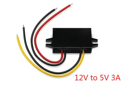 12V 24V to 5V 3A DC Converter Step Down Module USB Female Dual USB Type C Open Wire Connector Power Adapter ROHS Certified
