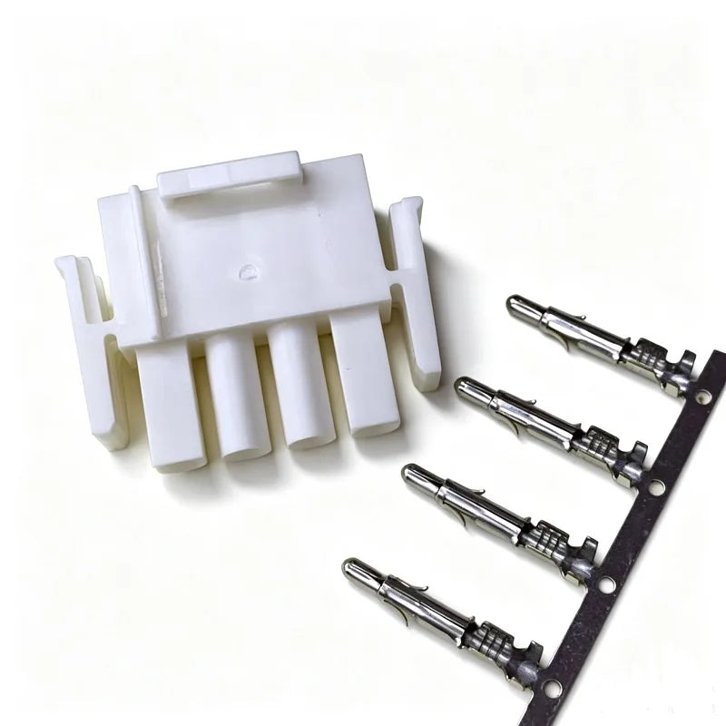 50pcs Flame Retardant 6.35mm Pitch 4-hole White Male 350779-1 Universal MATE-N-LOK 4P wt Male or Female Terminals 20cm Wire
