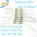 10PCS 5*20mm Fast Break Ceramic Fuse Slow Blow Tube Fuse With a pin 5X20MM 250V 0.5A 1A 2A 3A 4A 5A 6A 7A 8A 10A 12A 15A 20A 25A