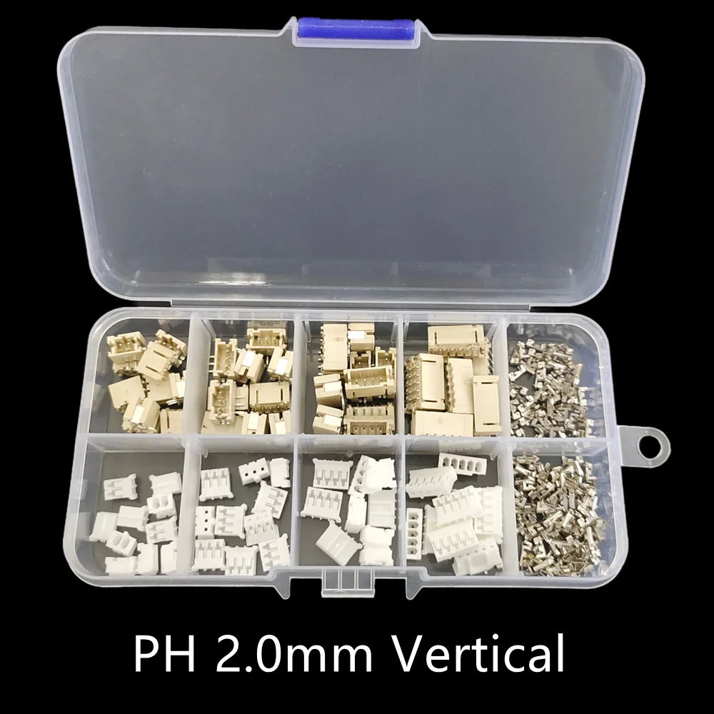 1 Box JST Connector Assortment Kit - SH1.0/ZH1.5/PH2.0/XH2.54 2-5Pin Male/Female Socket with Horizontal/Vertical Header