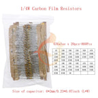 Carbon Film Resistors Assortment Kit set 1/8W 1/4W 1/2W 1W 2W 3W 5W 5% Electronic Components resistor package