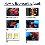 AGASHE 1‑40AWG Inline Blade Fuse Holder 30PCS Blade Fuse Kit Auto RV Truck Boat Marine Vehicle Circuit Protection Replacement