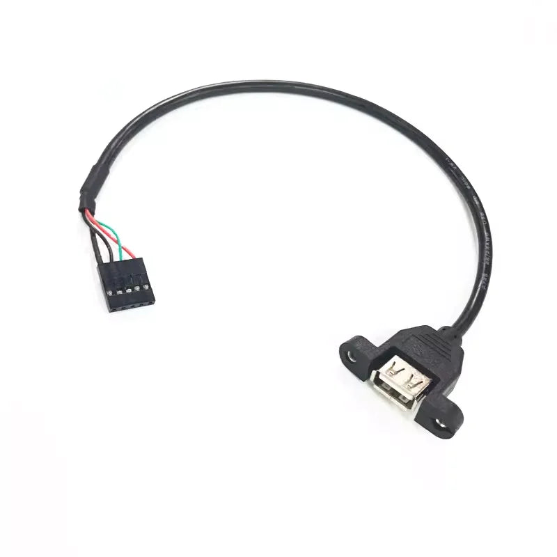1/2/5/10Pcs 30CM Dupont 5Pin 2.54mm Female to USB Type A Female Adapter Motherboard Extender Cable with Screw Panel Mount Holes