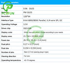 0.96 Inch OLED Display Blue/White/ Double Color LCD Screen Display Module 128x64 30pin Driver SPI/IIC for DIY KIT
