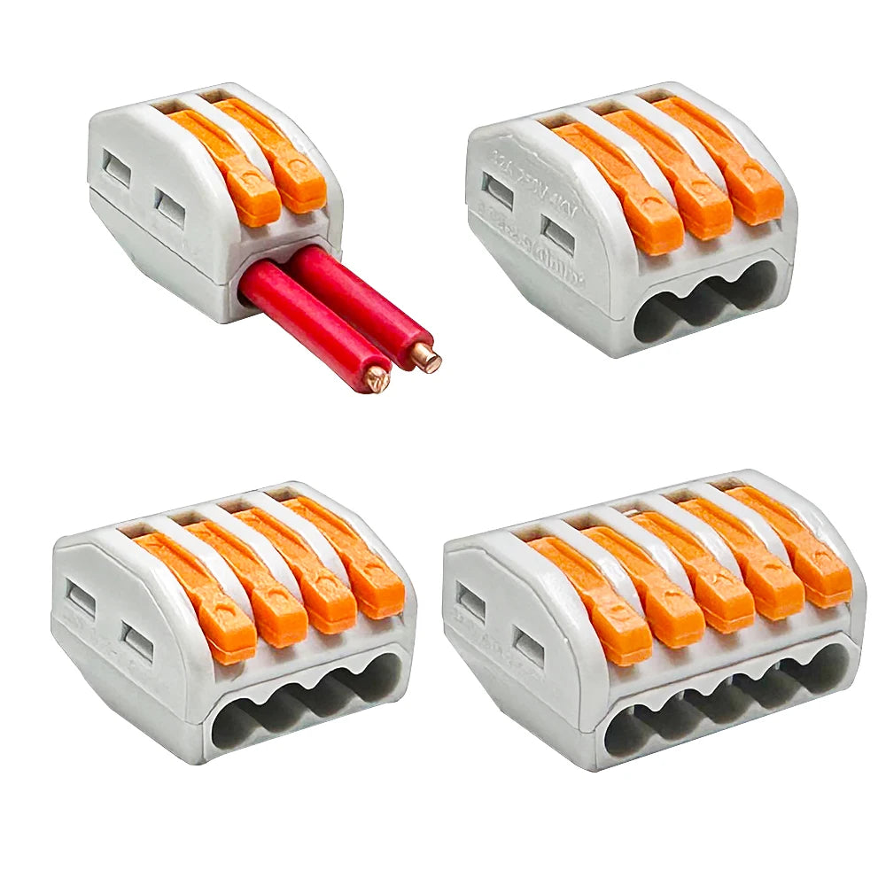 Compact Quick Plug-in Terminal for Cable Connectors, 30/50/100 Piece Terminal Orange Home Wiring Module Paralleling Device