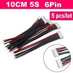 5Pcs JST-XH Balance Charger Cable 1S 2S 3S 4S 5S 6S 7S 8S 22AWG Silicone Wire 10cm Female Plug Extension Cord RC Lipo IMAX B6