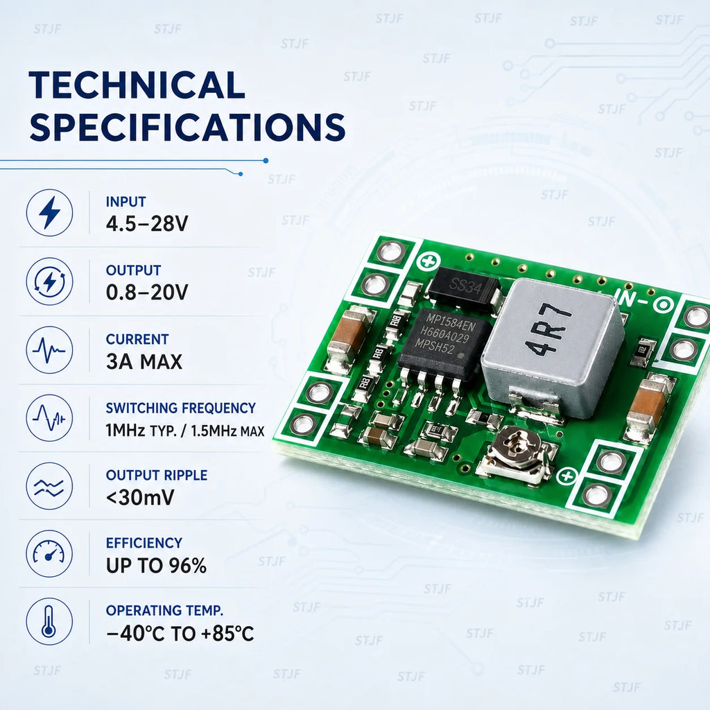 5PCS  MP1584  DC-DC Step Down Power Supply Module MP1584EN 3A Adjustable Buck Converter for Arduino Replace LM2596 24V 12V 5V 3V