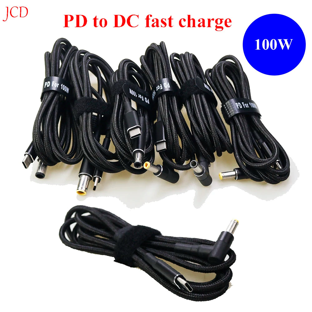 1PCS 100W 5A PD to DC 5.5*2.1 5.5*2.5 7.4*5.0 4.5*3.0 Decoy Trigger Adapter Cable TYPE-C PD Decoy Line Charging Notebook Charger