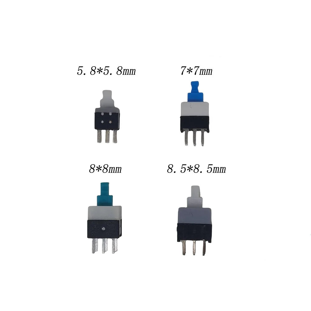 10PCS/LOT 5.8x5.8 7x7 8x8 8.5x8.5mm Self Locking / UNlock Push Tactile Power Micro Switch 6 Pin Button Switches