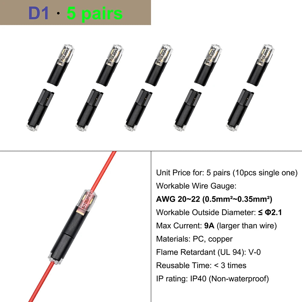 Cable Terminal Electric Wire Connector Clamp Block Quick Splice Scotch Lock Crimp for LED Car Wiring Joint Kit Tool Accessories