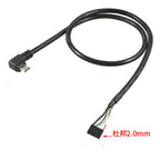 PC Computer motherboard 9P to Micro USB to DuPont 2.54mm 5Pin DuPont USB to Micro USB data Cord Aluminum foil + woven mesh cable