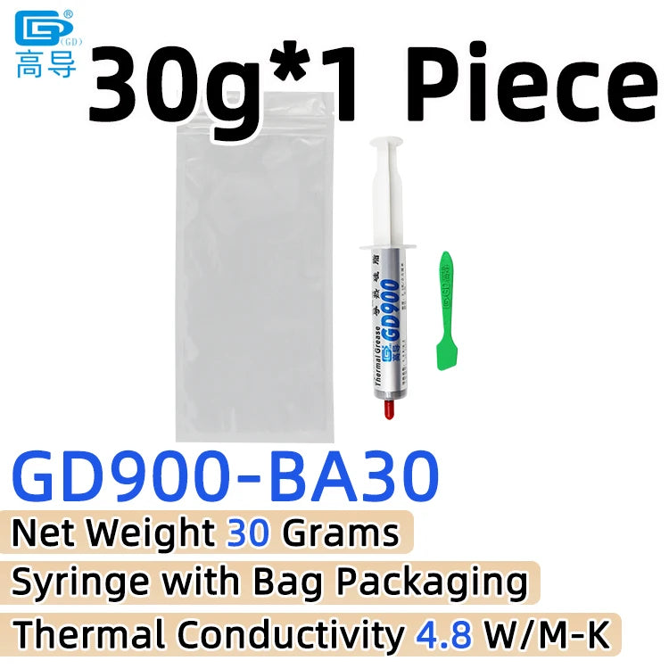 Net Weight 1/3/7/15/30 Grams Gray GD900 Thermal Conductive Grease Paste Plaster Heat Sink Commpound for CPU LED SSY BAS BR BX CB