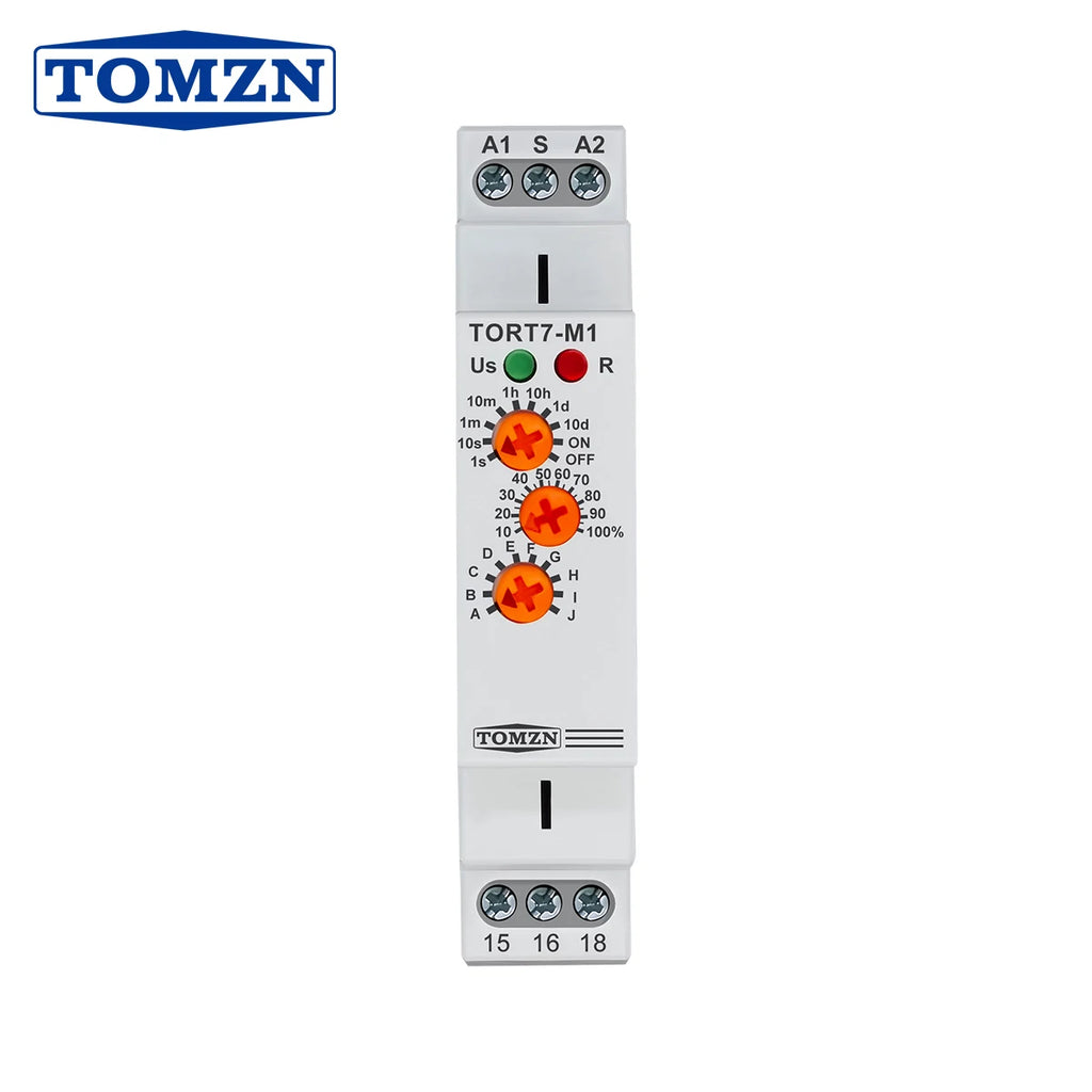 TOMZN 10IN1 Multi-function Time Relay Delay Interval Repeat Cycle Single Shot Latching Relay Pulse Generator AC230V 16A 18mm