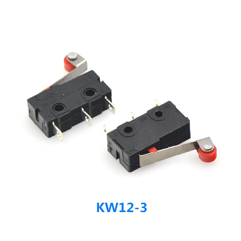 40PCS/Box Mini Micro Limit Switch - NO NC SPDT 2P/3P Terminals 5A 125V/250V Roller Arc Lever Snap Action Switch