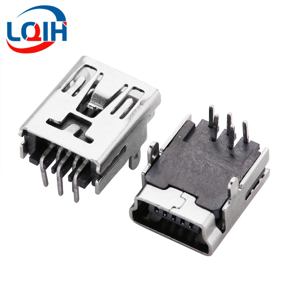 10PCS Mini USB SMD SMT 4Pin 5Pin Female Mini B Socket Connector Plug Straight DIP Jack Connector Plug-in