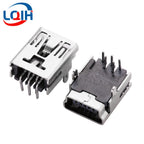 10PCS Mini USB SMD SMT 4Pin 5Pin Female Mini B Socket Connector Plug Straight DIP Jack Connector Plug-in
