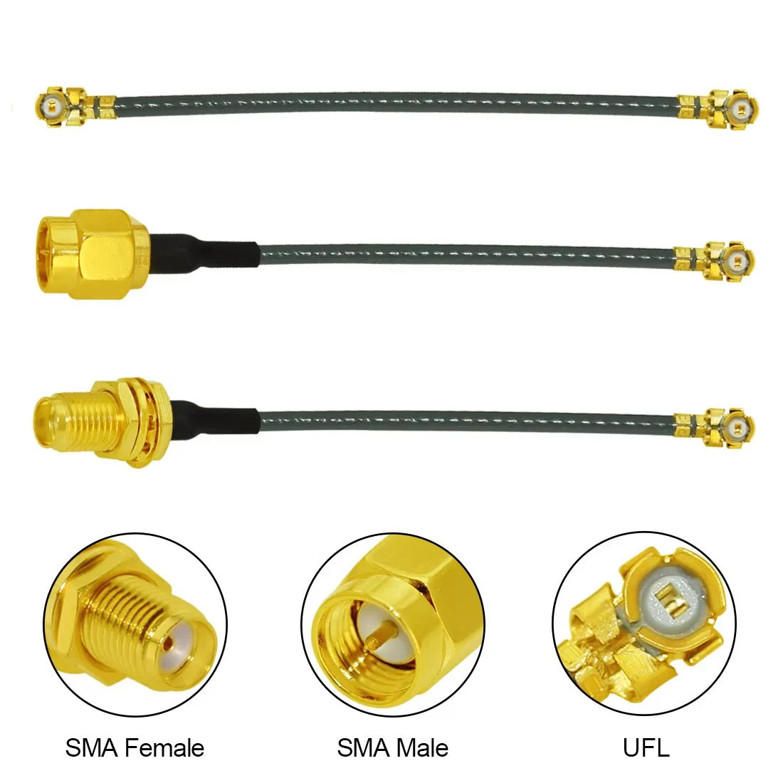 10cm/20cm/30cm U.FL Switch SMA Male Female Jack Pigtail Cable 1.37mm for PCI WIFI Card Wireless Router
