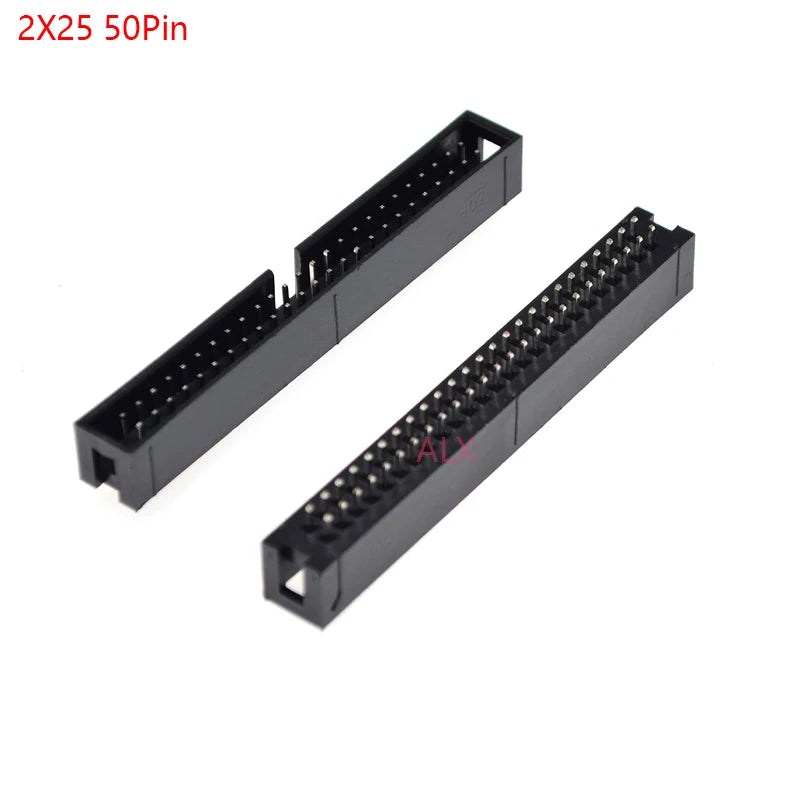 5/10pcs Dip 6/10/20/26/34/40 Pin 2.54mm Pitch Male Socket Straight Idc Box Headers Pcb Connector Double Row 10p/20p/40p/50p Dc3