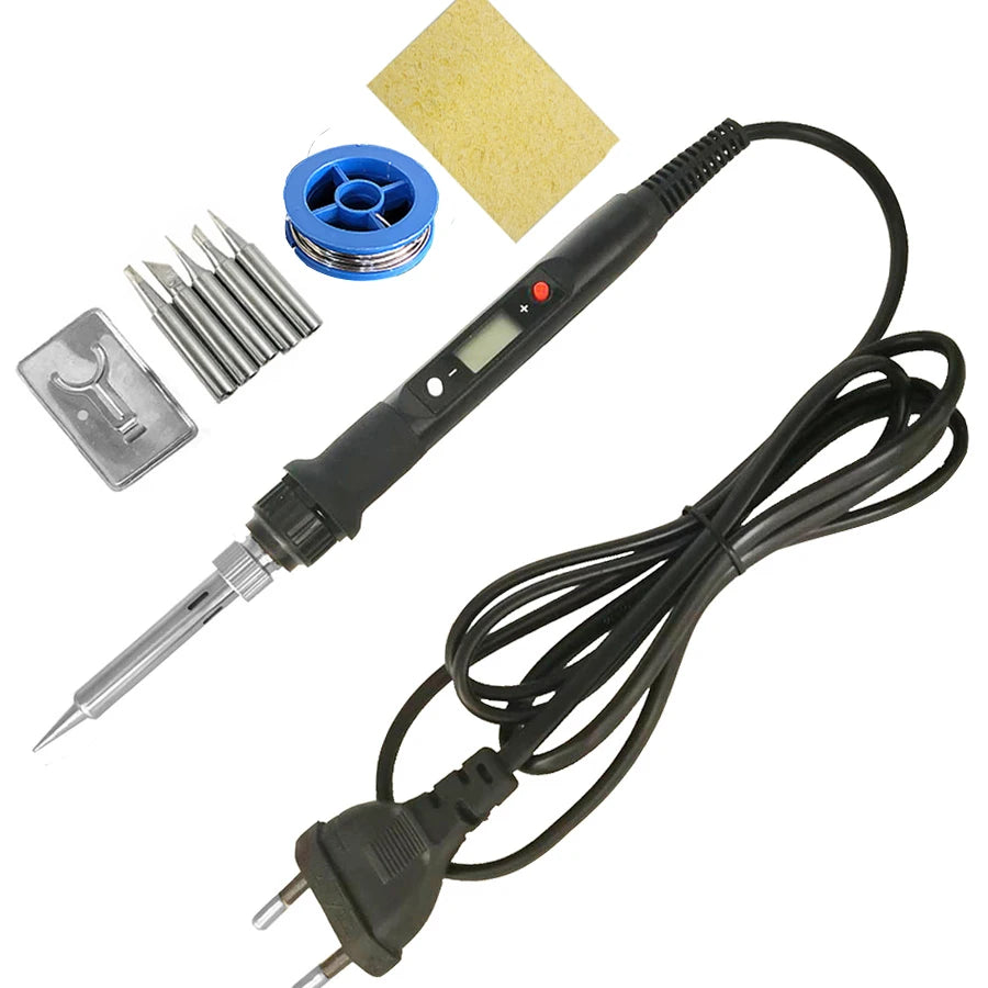 80W Digital Electric Soldering Iron Set Kit Temperature Adjustable 220V 110V  Ceramic Heater Soldering Tips Welding Tool  set