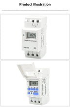 THC15A Digital Timer Switch Programmable Time Switch 30A DIN Rail Weekly Timer Relay 12V 24V 110V 220V LCD Controller