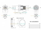 M12 A Code 5Pin Male to Female Converter IP67 Shielded Bulkhead Feedthrough Panel Mount Connector Receptacle 60V 4A for NMEA2000