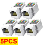 RJ45 Cat6/Cat5e Ethernet Keystone Jack No Punch-Down Tool-Less RJ45 Module Coupler Ethernet Module Female Jack Wall Adapter