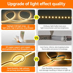 DC5V USB COB LED Strip Light 320LED/m High Density Flexible Self‑Adhesive LED Tape 3000K‑6500K For Cabinet TV Backdrop Decor