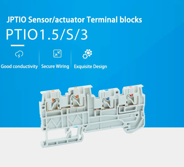 PTIO1.5/S/3 With Ground/LED Module Sensor/Actuator Din Rail Terminal Block Din Rail Electric Connector PTIO 1.5/S/3-PE/LED