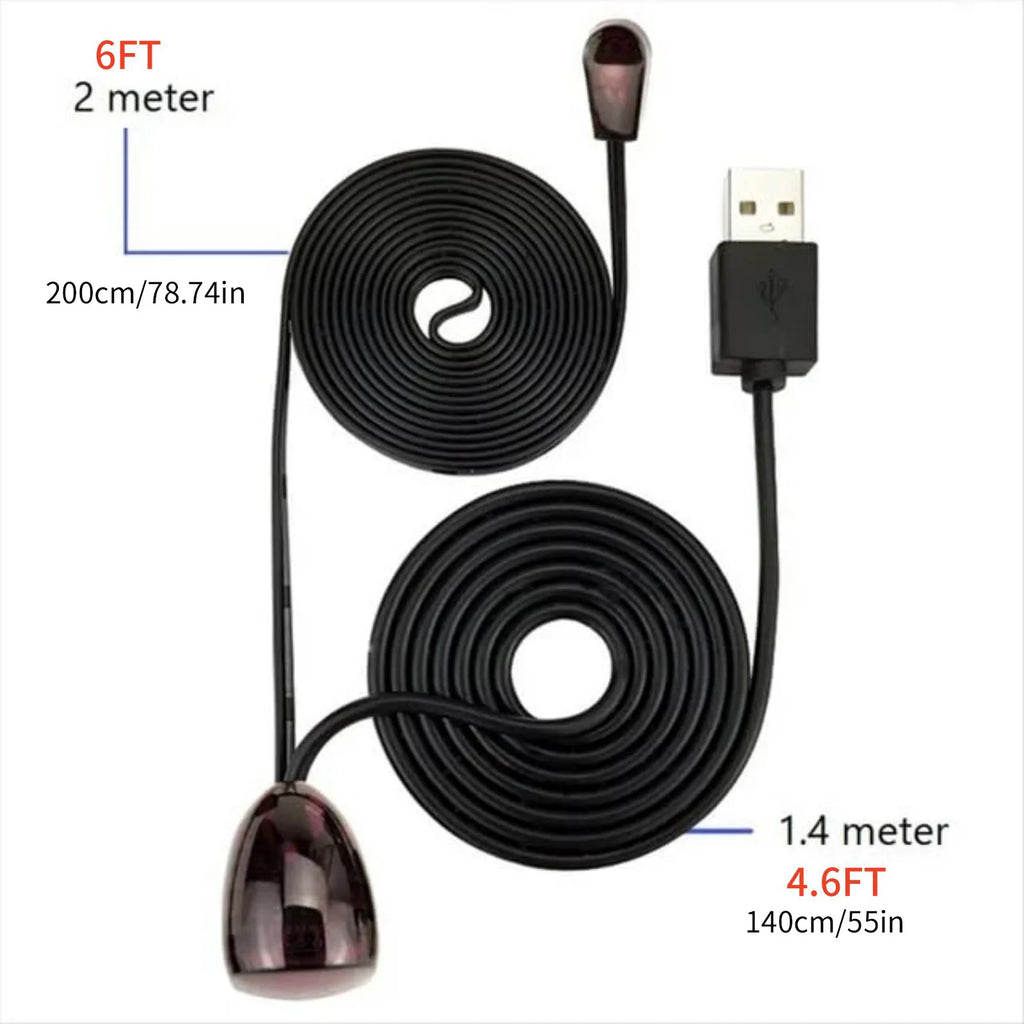 USB IR Repeater Extender Kit with Receiver & Emitter Infrared Remote Control Signal Booster for TV DVD Cable Box