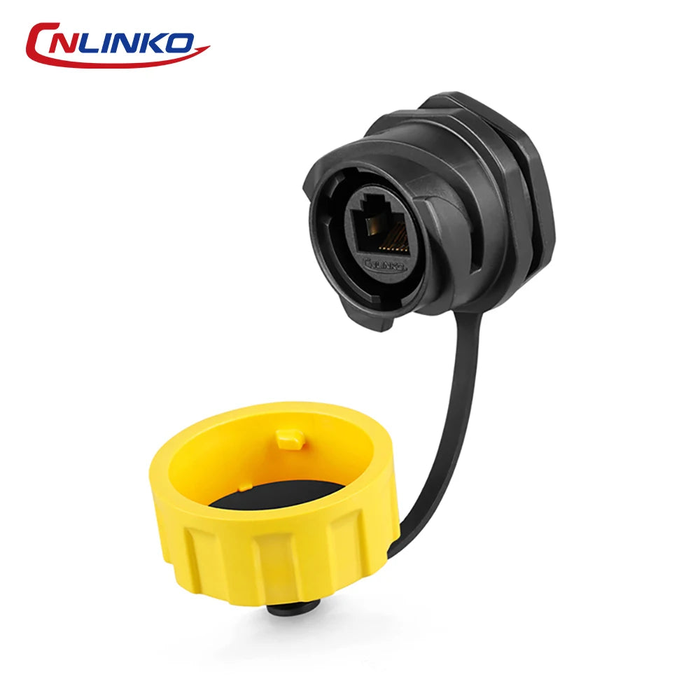 CNLINKO M24 RJ45 Plastic Circular Connector Waterproof Ethernet Cable Coupler Junction Box RJ45 Connector for Industrial Network