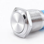 12 16 19 22mm Metal Push Button Switch Press Button Flat High Head 1NO 1NC Momentary Self Reset Locking Latching Black Switch