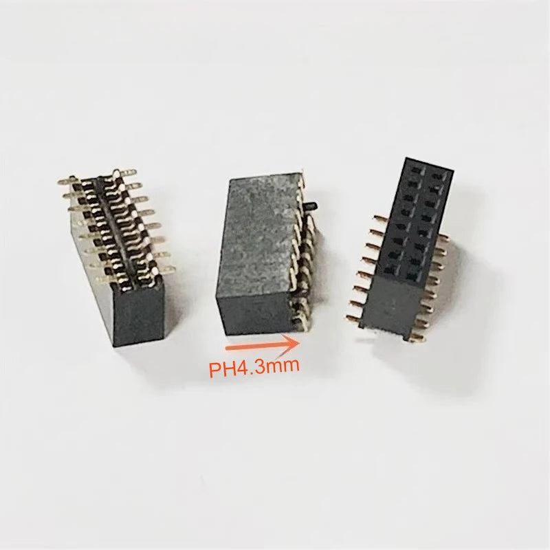 100pcs 1.27mm SMT wt Guide Post Dual SMD Pin Header Gold-plated 2*4/5/6/7/8/9/10/20/25Pin PH4.3 PCB Male Female Socket