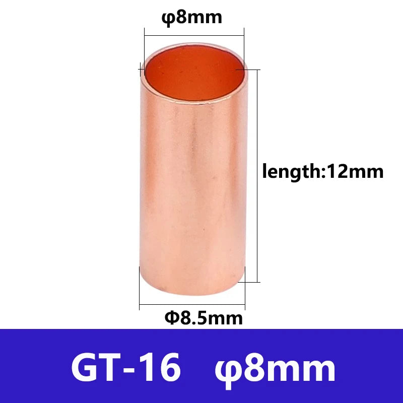 Copper Connecting Pipe GT Small Copper Tube Cable Intermediate Joint Cold Pressed Wire Crimping Terminal Quick Docking Connector
