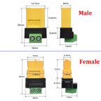 1PC XT60 Male/Female To 2Pin Solderless Power Plugs for Solar Panels Drone XT60 Connectors Screw Terminal Adapter