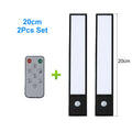 2Pcs Set Ultra-Thin LED under Cabinet Light 20/30cm Magnetic Rechargeable Motion Sensor for Kitchens Closets Workshops