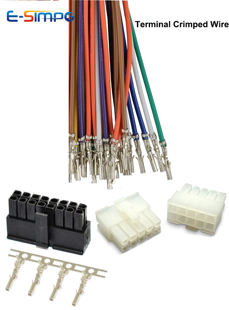 100PCS 4.2mm 5556-PT Plug Female Terminal Crimped Cable for PCI-E 5557 Male Housing Multicolor 20/18AWG 0.3m Single/Double End