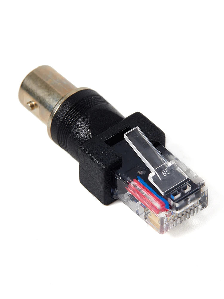 1Pc Black Connector BNC Female Jack to RJ45 Male Plug RF Adapter Coaxial Barrel Couplerconnector RJ45 to RF Adapter